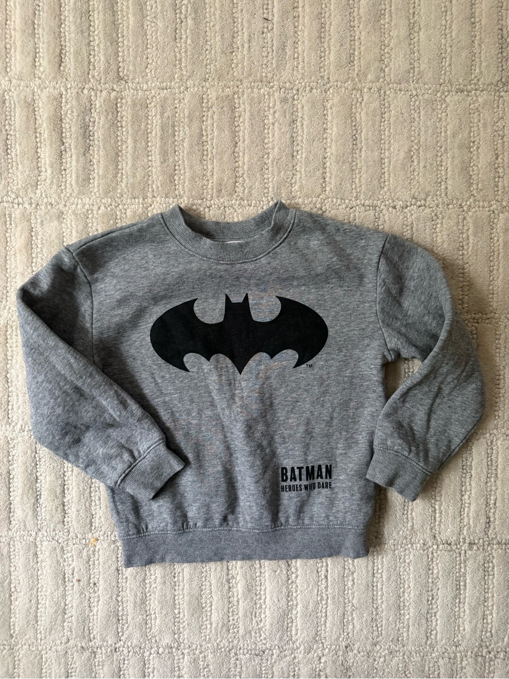 H&M Grey Kids Sweatshirt with Black Batman Logo